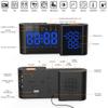 Lancoon Digital Radio Alarm Clock 6'' Mirror LED Clock with Humidity Temperature Dual Alarm Setting 15 Levle Adjustabel Volume Balck-Blue view 4