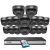 ZOSI C220 16CH 4K 8MP PoE Home Security Camera System, 16 Channel 4K NVR with 4TB HDD for 24/7 Record, 16 x 4MP(1440p) 2.5K QHD Dome IP Cameras Outdoor Indoor, Smart AI Human Detection, Two-Way Audio view 1