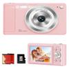 WONNIE Digital Camera 56MP, FHD 1080P Point & Shoot Camera with 32GB SD Card, 2 Batteries, and Lanyard, Ideal for Kids & Teens, Suitable Gift for Girls view 1