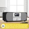LEMEGA MSY6 Bluetooth Stereo System for Home I Powerful 100W CD Player I FM Radio I Bluetooth Audio Streaming I USB Player I Aux-in I Alarms & Clock I Colour Display I Acoustic Wood Cabinet-Black view 3