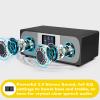 LEMEGA MSY6 Bluetooth Stereo System for Home I Powerful 100W CD Player I FM Radio I Bluetooth Audio Streaming I USB Player I Aux-in I Alarms & Clock I Colour Display I Acoustic Wood Cabinet-Black view 4