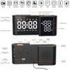 Lancoon Digital Alarm Clock Radio Clock with Temperature Humidity Display 15 Levels of Volume Brightness Adjustable Black-White view 2