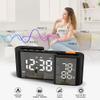 Lancoon Digital Alarm Clock Radio Clock with Temperature Humidity Display 15 Levels of Volume Brightness Adjustable Black-White view 3
