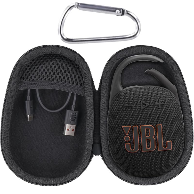Aenllosi Hard Carrying Case for JBL Clip 5 Bluetooth Speaker, Clip 5 Speaker Protective Case, Black (Case Only)