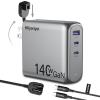 140W GaN+ USB C Charger 100W Laptop Fast Charger PD3.1 PPS 3-Port USB C Wall Charger Power Adapter for MacBook Pro 16'', Dell XPS, iPhone 16/15 Pro Max, iPad Pro, Tablet, Chromebook (Gray) view 1