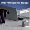 140W GaN+ USB C Charger 100W Laptop Fast Charger PD3.1 PPS 3-Port USB C Wall Charger Power Adapter for MacBook Pro 16'', Dell XPS, iPhone 16/15 Pro Max, iPad Pro, Tablet, Chromebook (Gray) view 2