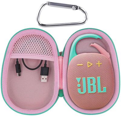 Aenllosi Hard Carrying Case for JBL Clip 5 Bluetooth Speaker, Clip 5 Speaker Protective Case, Pink (Case Only)