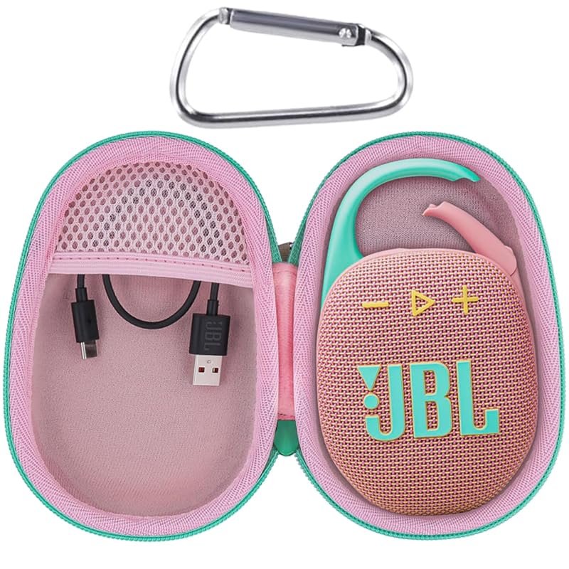Aenllosi Hard Carrying Case for JBL Clip 5 Bluetooth Speaker, Clip 5 Speaker Protective Case, Pink (Case Only)
