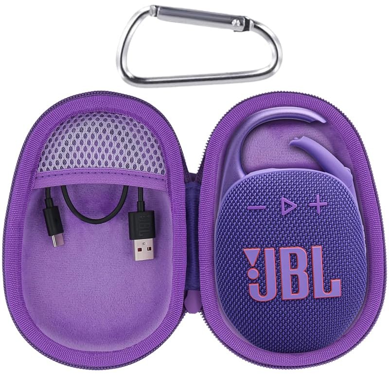Aenllosi Hard Carrying Case for JBL Clip 5 Bluetooth Speaker, Purple (Case Only)