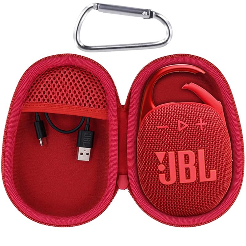 Aenllosi Hard Carrying Case for JBL Clip 5 Bluetooth Speaker, Clip 5 Speaker Protective Case, Red (Case Only)
