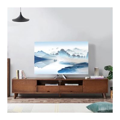 HDNSAUD TV Cover Landscape Elastic Force Television Hood TV Dust Cover Cloth 32-75 Inch Simple and Modern Chinese Style(02,43-46 inch)