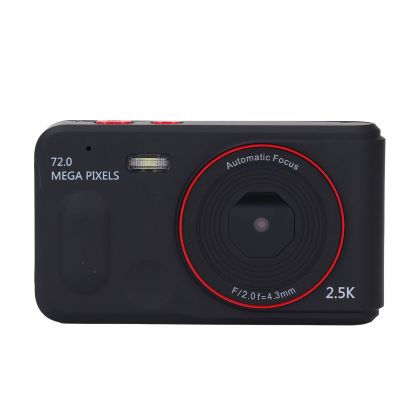 Cuifati 72MP 2.5K HD Digital Camera, Color Display, Auto Focus Anti Shake 48MP, Portable, 16X Digital Zoom Camera for Photography, Video Recording, Travel (Black)