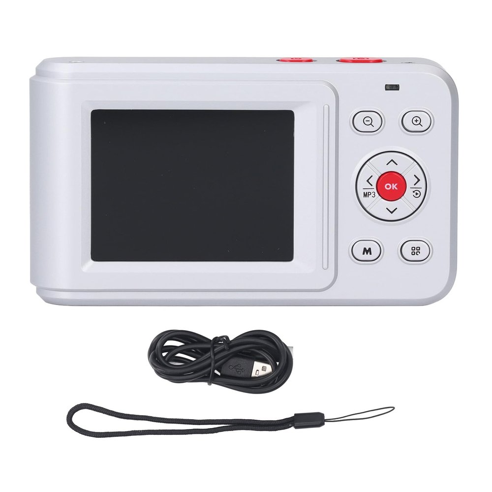 Cuifati 72MP 2.5K HD Digital Camera, IPS Dual Screen Display, Anti Shake 16X Digital Zoom Camera for Photography, Video Recording, Travel, Compact Camera (Silver)