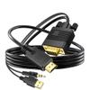 Kirzi VGA (Sources) to HDMI (Display) Cable 6ft with Audio, VGA Maleto HDMI Male Converter Cord Adapter Cable Compatible Witch Computer/Laptop to Monitor/TV, Desktop Laptop Projector to Monitor HDTV view 3
