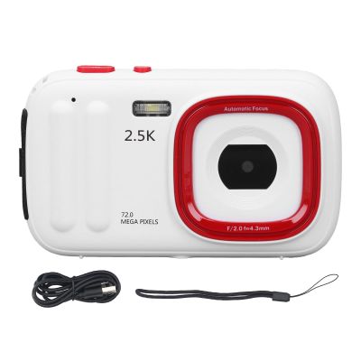 Cuifati 72MP 2.5K HD Digital Camera, IPS Color Display, Anti Shake Auto Focus, Portable, 16X Digital Zoom Camera for Photography, Video Recording, Travel (White)