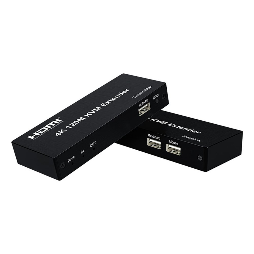 4K 30Hz 120M HDMI KVM Extender Over Rj45 Cat5e/6 Cable up to 120M HDMI USB Extender with Loop-Out for PC NVR Mouse Keyboard