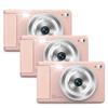 WONNIE Digital Camera 56MP, FHD 1080P Point & Shoot Camera with 32GB SD Card, 2 Batteries, and Lanyard, Ideal for Kids & Teens, Suitable Gift for Girls Pink, 3-Pack view 1