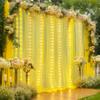1010ft Yellow Tulle Backdrop Curtain with Lights String for Parties, Sheer Curtain Backdrop Drapes for Wedding Party Photography Background view 3