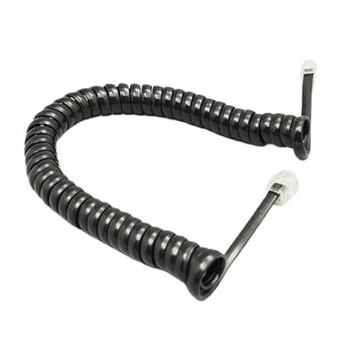WOEIFGV 4-Core Modular Coiled Telephone Handset Cord for Telephone/Handset Black/Red/White Curly Cord 1.85m/