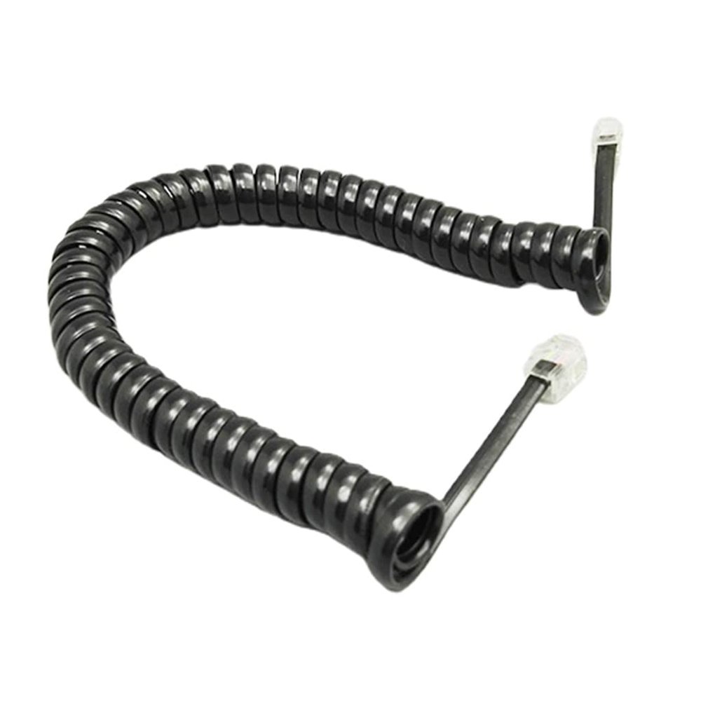 WOEIFGV 4-Core Modular Coiled Telephone Handset Cord for Telephone/Handset Black/Red/White Curly Cord 1.85m/