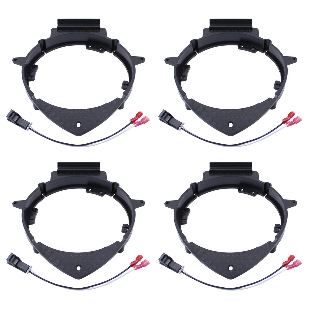 ApplianPar Front Rear 6.5" to 6.75" Door Speaker Adapter Mounting Plates and Wiring Harness Stand Ring Kit for Sierra 1500 2007-ON