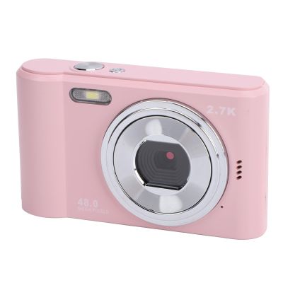 XUMIUZIY 2.7K Digital Camera, Digital Camera Point and Shoot Camera 2.4 Inch Screen 8X Digital Zoom Compact Autofocus Vlogging Camera with Flash for Kids Students (Roseate)
