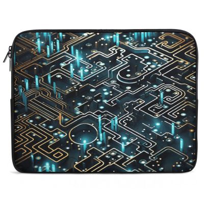 Laptop Sleeve Bag 17inch Slim Computer Carrying Bag Coding Pattern Laptop Protective Case Briefcase Handbag