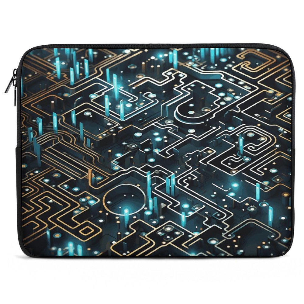 Laptop Sleeve Bag 17inch Slim Computer Carrying Bag Coding Pattern Laptop Protective Case Briefcase Handbag