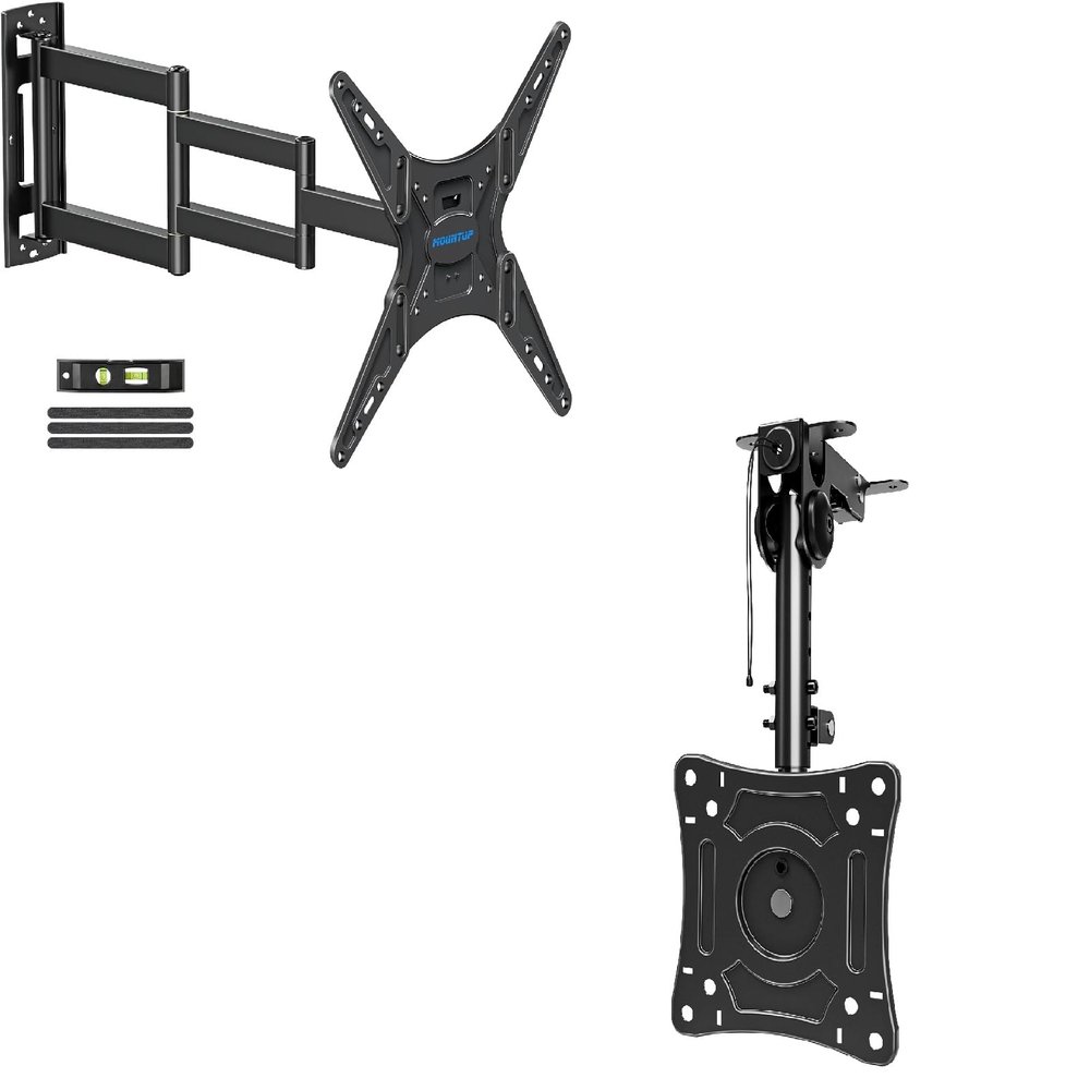 MOUNTUP Long Arm TV Mount for 26-60 Inch TVs MU0057 Bundle Under Cabinet TV Mount MU0049