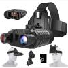 WGFXYBFY Night Vision Goggles Head-Mounted,NV8160 Night Vision Binoculars for Adults,1312FT Digital Infrared Scope,8X Digital Zoom,with 32GB SD Card,Black view 1