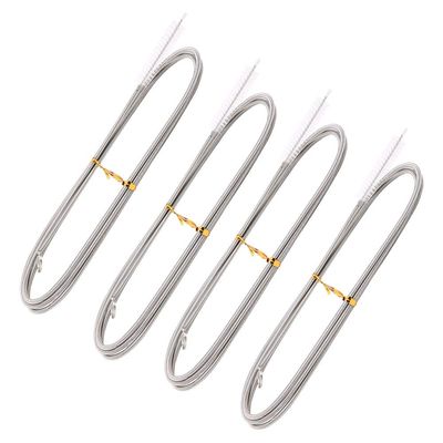 CDQL 4Pcs Long Flexible Refrigerator Scrub Brush, Efficient Use Pipe Drain Hole Dredging Tools Accessory, 61in Scrub Brush