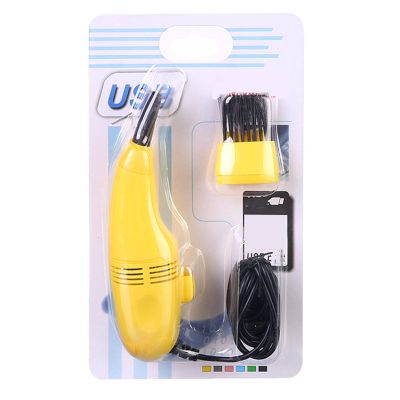 Mini Desk Vacuum Keyboard Vacuum Cleaner Mini Keyboard Vacuum USB Powered Efficient Adsorption Lightweight Computer Vacuum Cleaner for Laptop (Yellow)