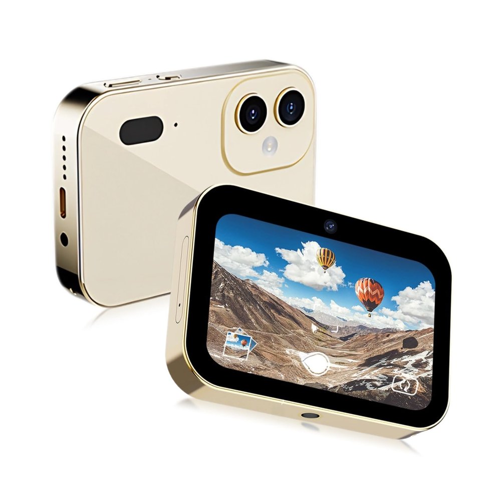 4K Digital Camera, 3in Touchscreen Kids Camera for Photography, 64MP MP3 Player Vlogging Camera, 16X Zoom Compact Point and Shoot Cameras for Kids Boys Girls (Gold)