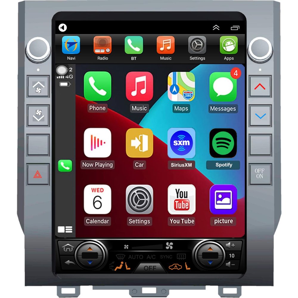 QLED 8-Core CPU Radio Upgrade for Toyota Tundra 2014 2015 2016 2017 2018,12.1inch IPS Screen,CarPlay Android Auto Ready,Steering Wheel Control