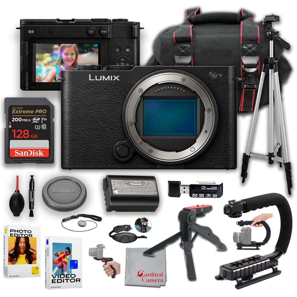 Panasonic Lumix S9 Mirrorless Camera (Body) | 24.2MP | 128GB Extreme Memory, U Grip, Tripod, Deluxe Case & More