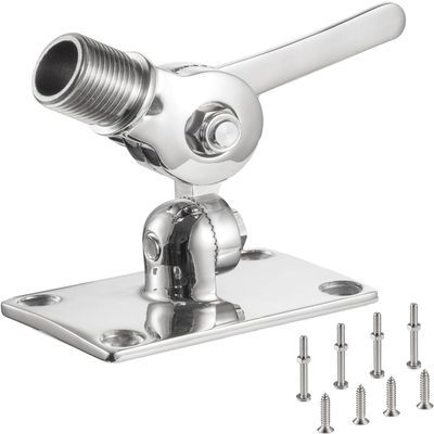 TANFEI Heavy Duty 316 Stainless Steel Marine VHF Antenna Mounts, Adjustable Base Mounts Ratchet with Screws