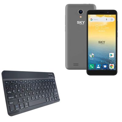 BoxWave Keyboard Compatible with Sky Devices Platinum G55 - SlimKeys Bluetooth Keyboard, Portable Thin with Chiclet-Style Keys - Jet Black