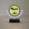 Table Lamp Moving Sand Art Lamp, Sands Of Time Lamp, 3D Sand Lamp Moving Sand Art Picture Round Sand Picture Lamp 3 Colors Art Light With Stand Relaxing Desktop Home Office Dcor(Green,B Frame) view 1