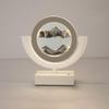 Table Lamp Moving Sand Art Lamp, Sands Of Time Lamp, 3D Sand Lamp Moving Sand Art Picture Round Sand Picture Lamp 3 Colors Art Light With Stand Relaxing Desktop Home Office Dcor(Gray,A Frame) view 1