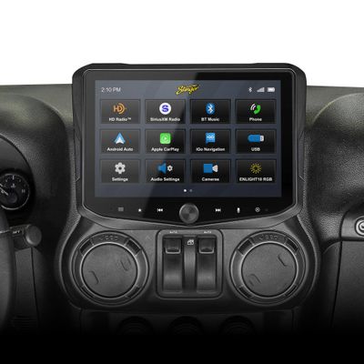 Stinger HORIZON10 10.1" Jeep Wrangler JK (2011-18) Flush Stereo Radio Complete Kit, HD IP65 Touchscreen, Certified Wireless CarPlay & Android Auto, Off-Road Gauges, Bluetooth, Includes iGO Nav Card