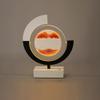 Moving Sand Art Picture With Light, 3D Round Sand Picture Lamp 3D Hourglass Deep Sea Sandscape Table Lamp, 3 Colors Sand Art Light With Stand Relaxing Desktop Home Decor And Office(Red,White Frame) view 2