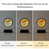 Table Lamp Moving Sand Art Lamp, Sands Of Time Lamp, 3D Sand Lamp Moving Sand Art Picture Round Sand Picture Lamp 3 Colors Art Light With Stand Relaxing Desktop Home Office Dcor(Purple,B Frame) view 3