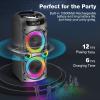 Portable Bluetooth Speaker 100W Big Powerful Wireless Boombox TWS Pairing Loud Stereo Sound Deep Bass Large Party Speakers with Subwoofer LED Lights for Outdoor Home Camping view 4