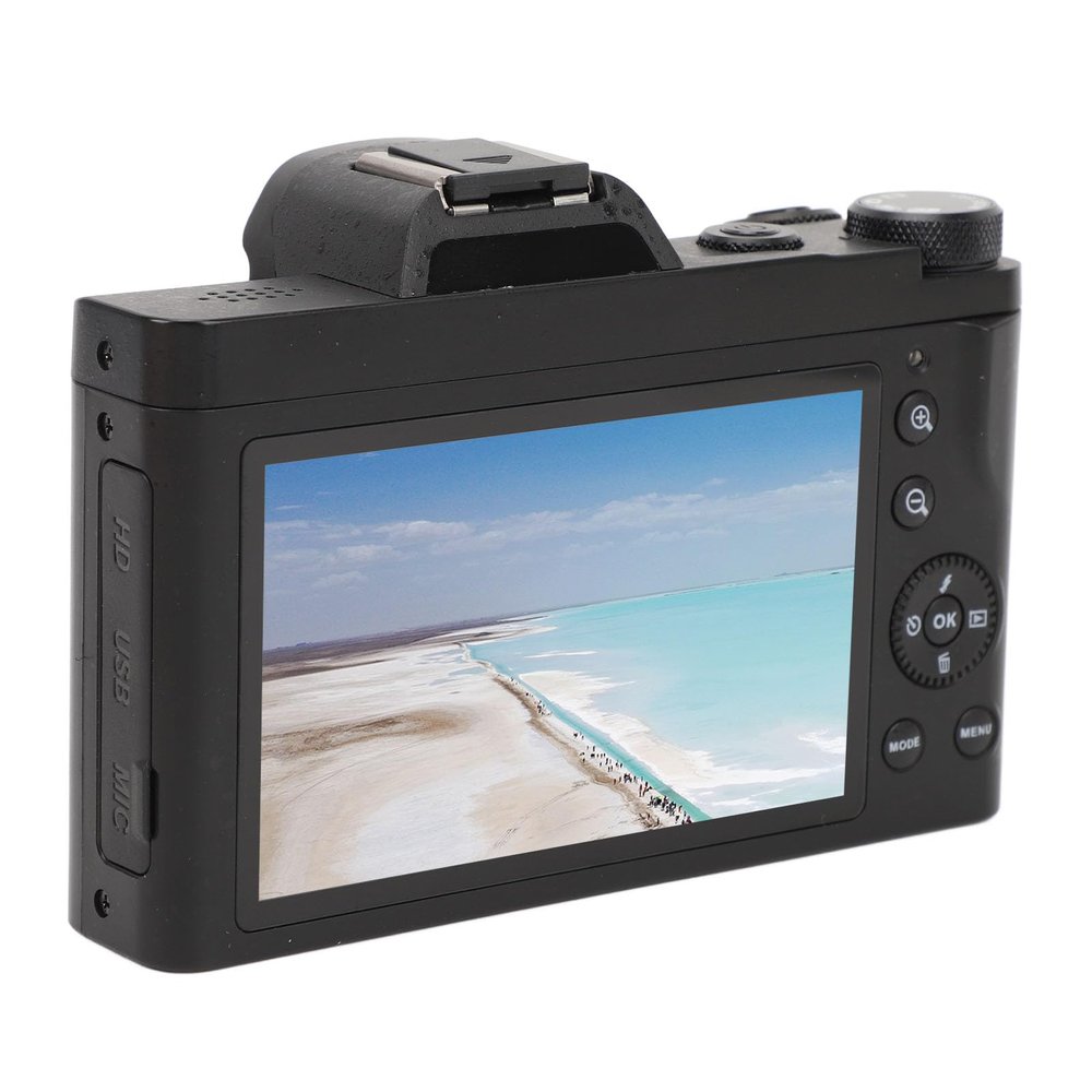 4K Digital Camera, 48MP CMOS Sensor, 16X Zoom, 3.0inch Touchscreen, Connection Vlogging Camera with Lanyard for Teens Adult Beginner, for Social Media Sharing