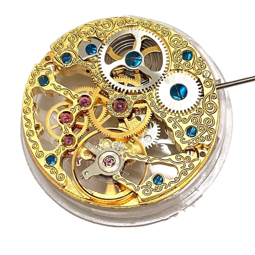 1 * 21600bph Watch Movement Hollow Skeleton 6497 Movement Manual Winding Suitable for Vintage Men's Watches Accessory