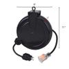 Alert ProReel 5030MFR Heavy-Duty Reverse Plug Retractable Cord Reel | 30' - 14/3 SJTW Cord | Single Grounded Outlet with Power Light | 13amp Circuit Breaker view 2