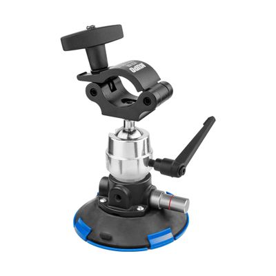 Kupo 6" Metal Pump Suction Cup, Heavy Duty Mount with Swivel Coupler for 2" Pipe, Vehicle Rigging, Cameras, and Lighting Applications (KG120311)