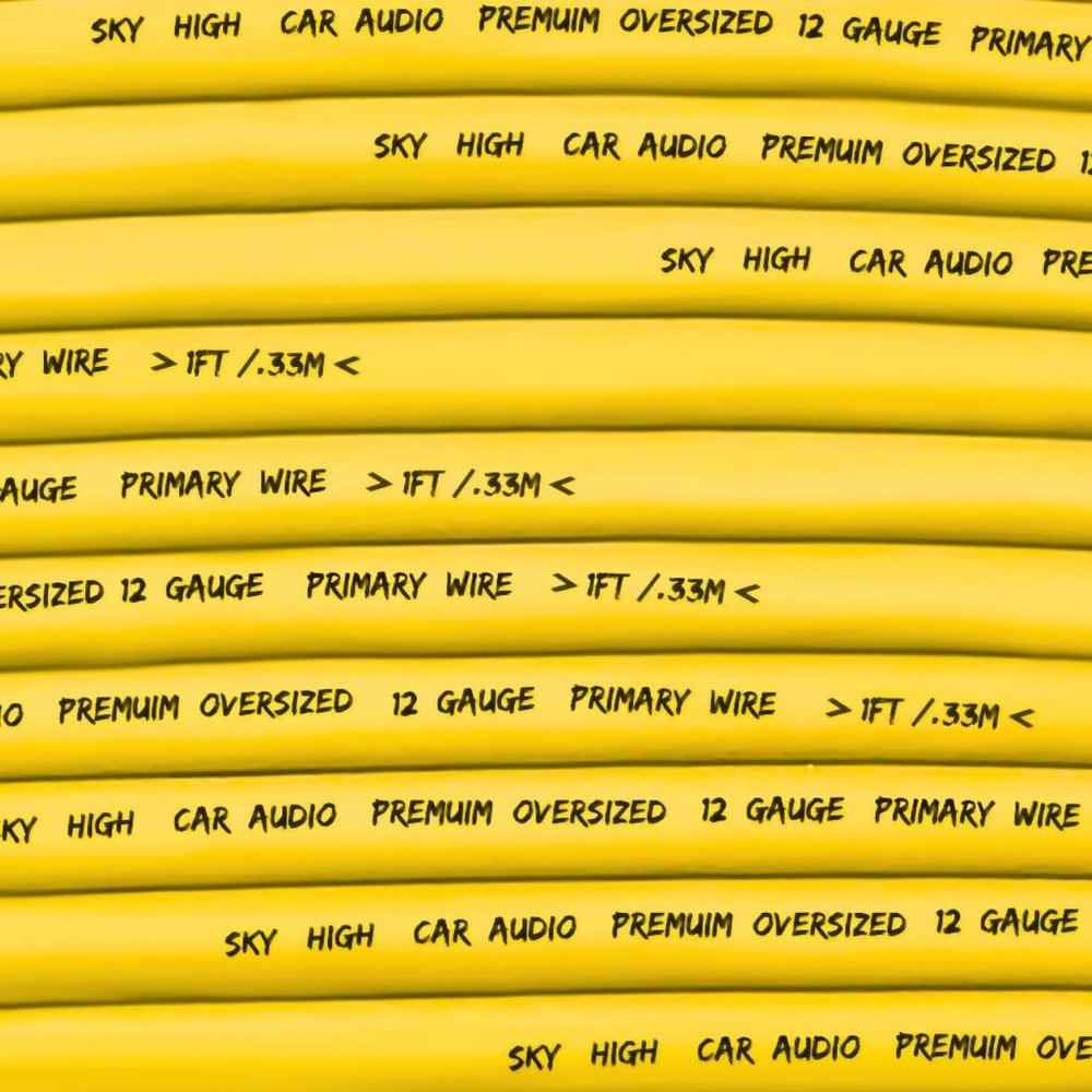 Sky High Car Audio CCA 12 Gauge Primary Wire 100ft (Yellow)