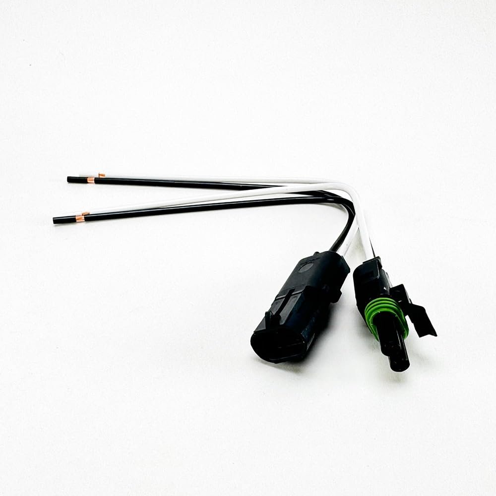 Aptiv (Delphi) Weatherpack 2 Pin Connector Pigtail Kit (12010973, 12015792), 14AWG UL Certified 8.5" Pure Copper Wires (Made in USA)