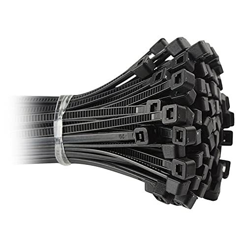 14" Black Cable Ties Heavy, Self-Locking Premium Nylon Cable Wire Ties for Indoor and Outdoor, 100PCS
